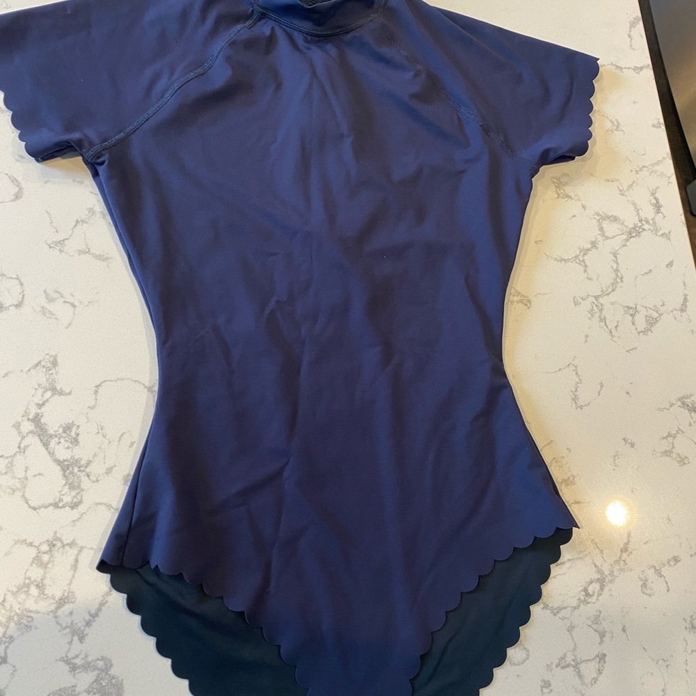 J Crew Navy Rash Guard One Piece Swimsuit EUC